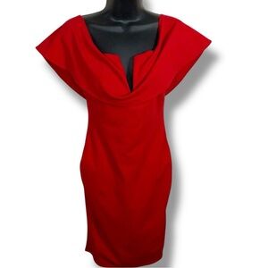 Small Fashion Nova Red Bodycon Dress Stretch Party Date Night Fitted